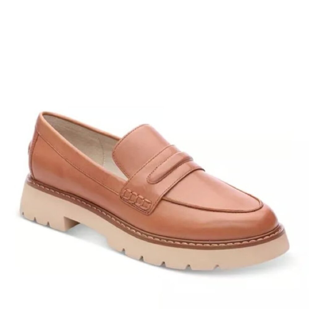 Sanctuary‎ Women's Brown Westside Leather Almond Toe Slip-On Dress Loafer Sz 10M